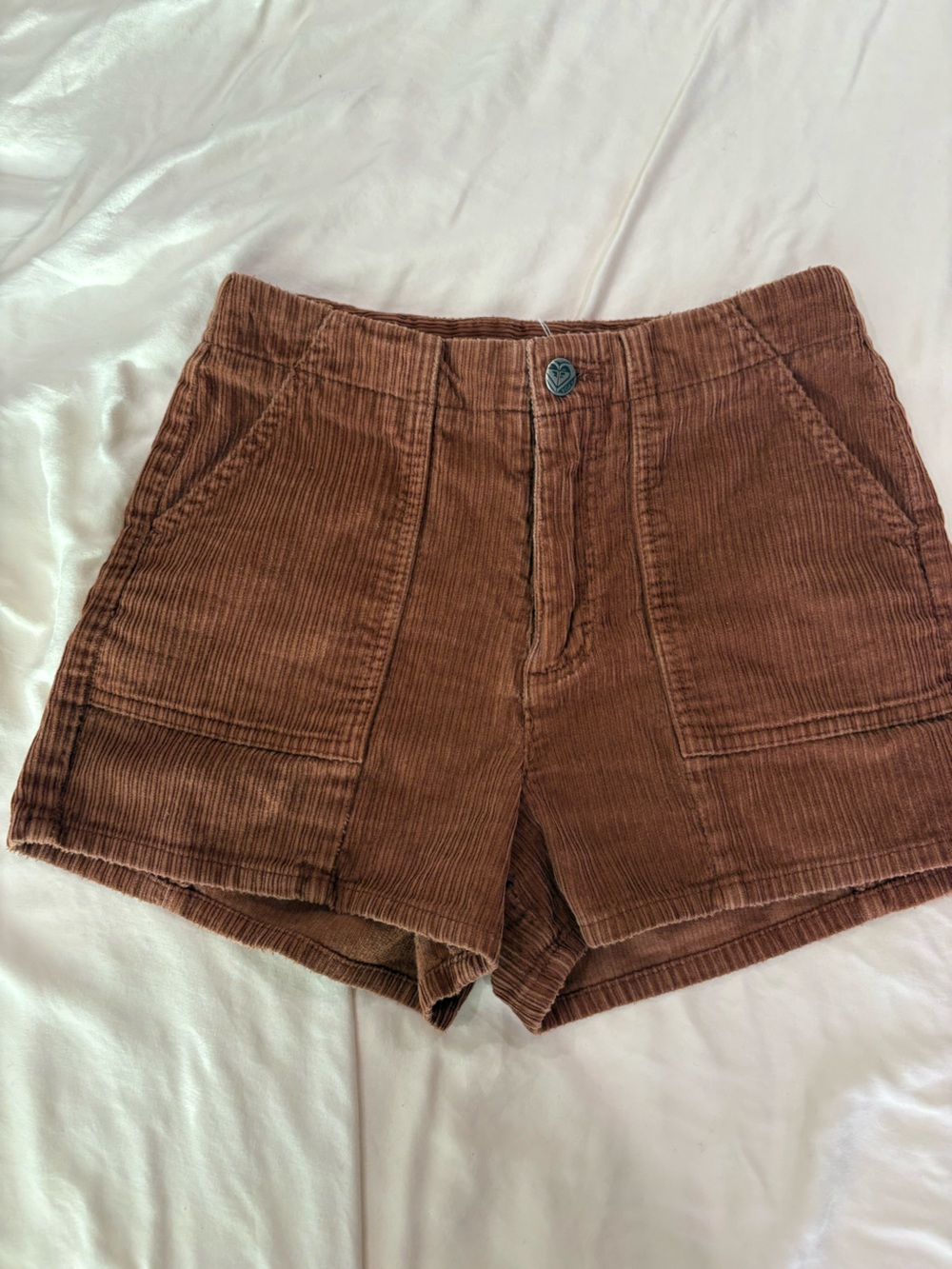 Roxy Chocolate Brown Corduroy High-Waist Shorts